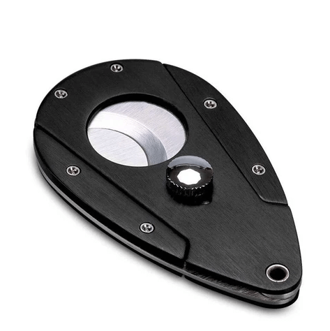 Luxury Double Blade Cigar Cutter in Black Steel