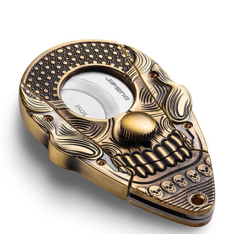 Skull Design Double Blade Custom Cigar Cutter