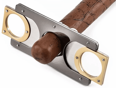 Elegant Double Blade Cigar Cutter - Stainless Steel