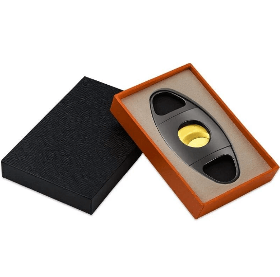 Luxury Golden Black Double Blade Cigar Cutter