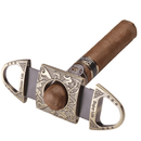 Premium Double Blade Engraved Steel Cigar Cutter