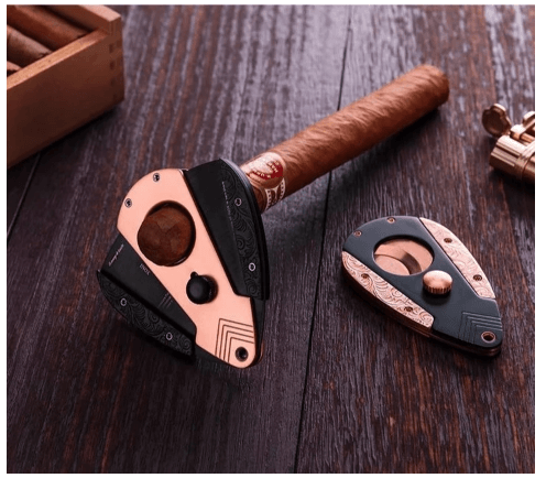 Rose Titanium Double Blade Cigar Cutter