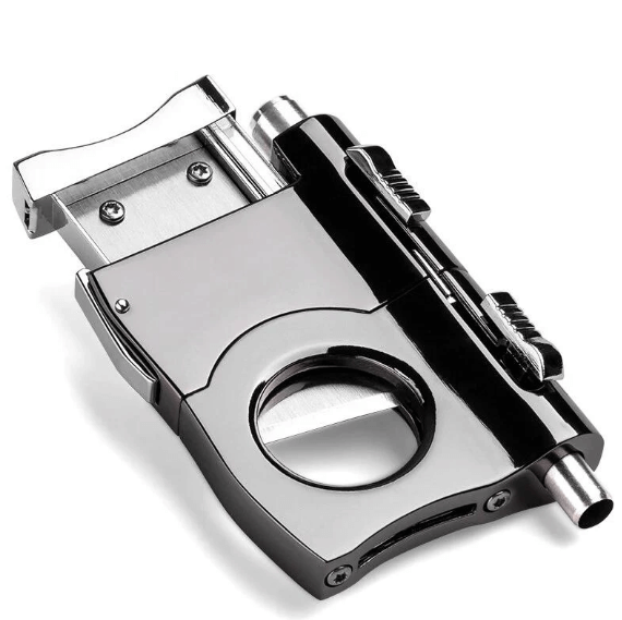 Luxury Guillotine Cigar Cutter with Built-in Punch