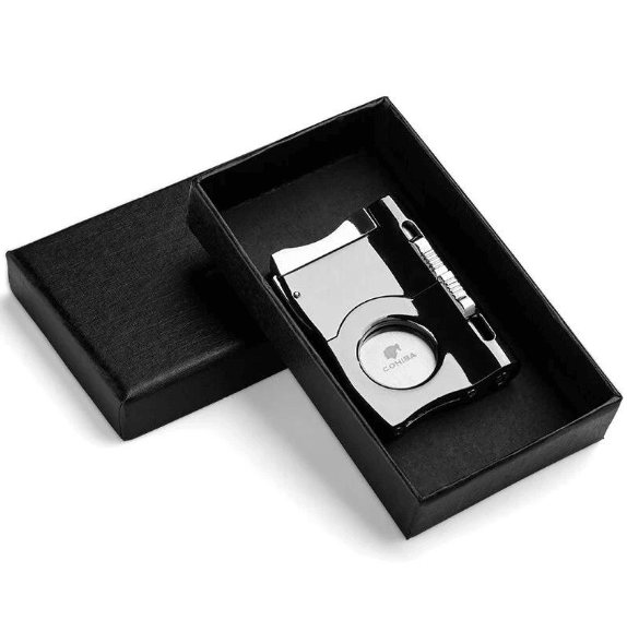 Luxury Guillotine Cigar Cutter with Built-in Punch