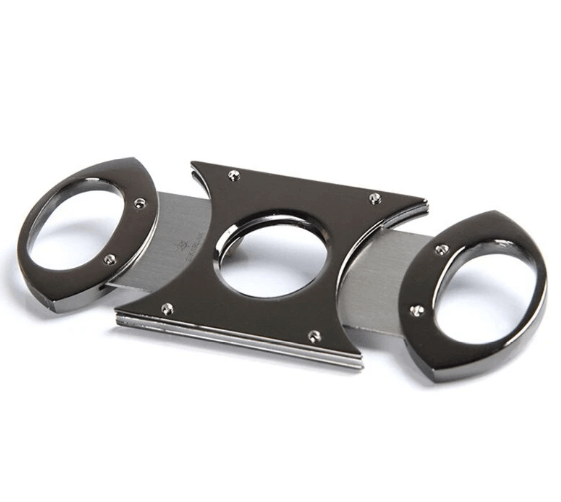 Luxury Double Blade Silver Metal Cigar Cutter