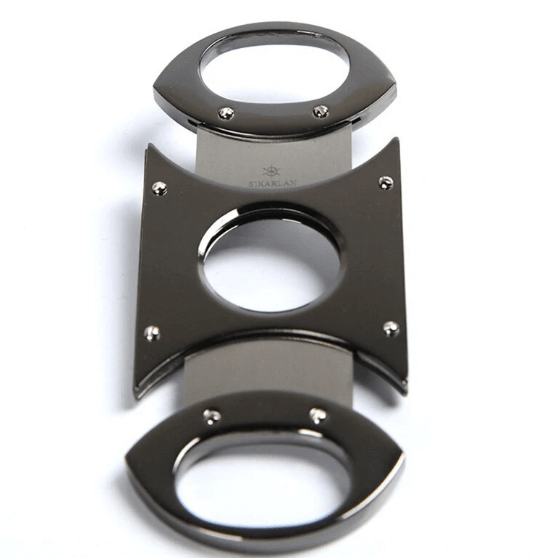 Luxury Double Blade Silver Metal Cigar Cutter