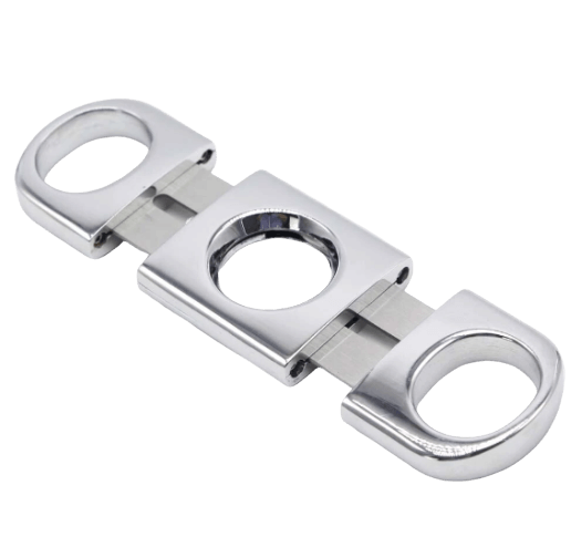 Luxury Double Blade Cigar Cutter - Silver Finish