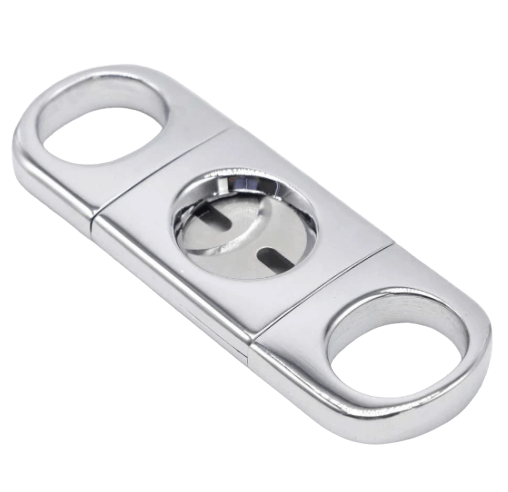 Luxury Double Blade Cigar Cutter - Silver Finish