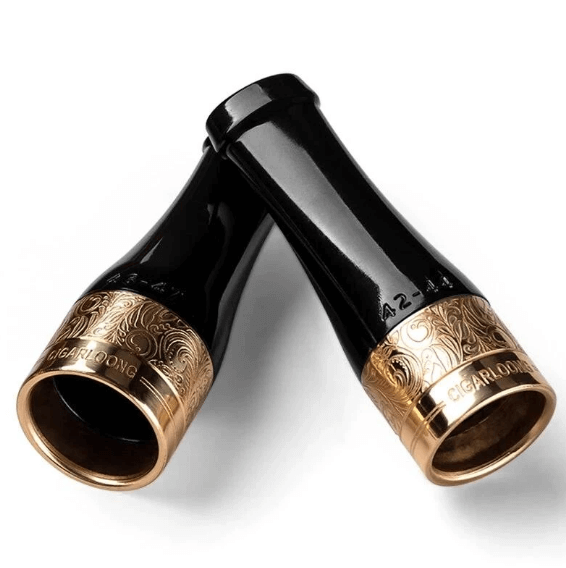 Luxury Cigar Tip in Copper and Resin - Black & Gold