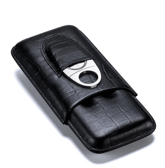 Luxury Portable Cigar Case with Cutter