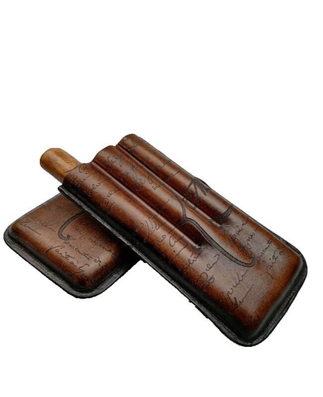 Vintage Leather Travel Cigar Humidor Case