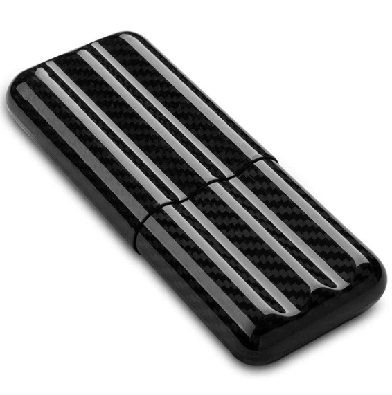 Carbon Fiber Travel Cigar Case for 2-3 Cigars