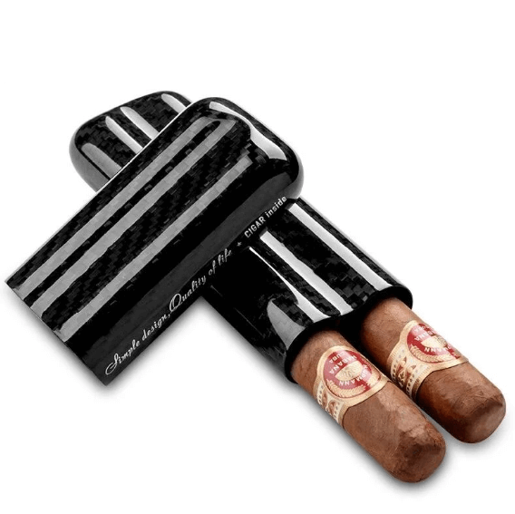 Carbon Fiber Travel Cigar Case for 2-3 Cigars