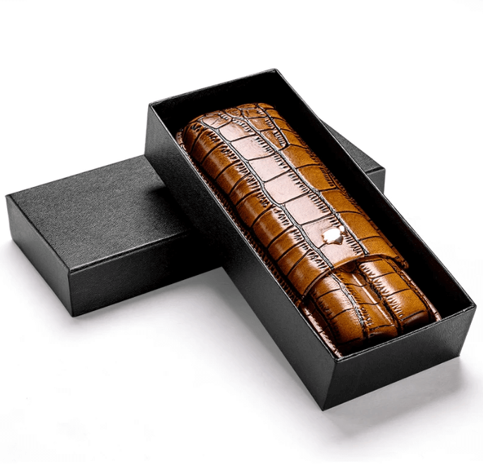 Luxury Leather Cigar Humidor Case - Travel Edition