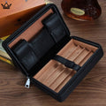 Leather Travel Cigar Humidor with Humidifier