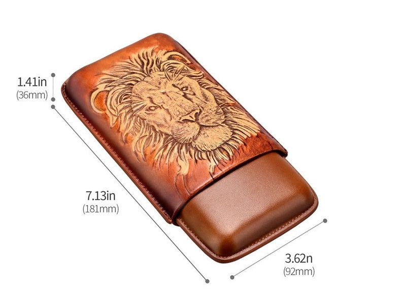 Luxury Leather Cigar Case with Built-In Humidifier