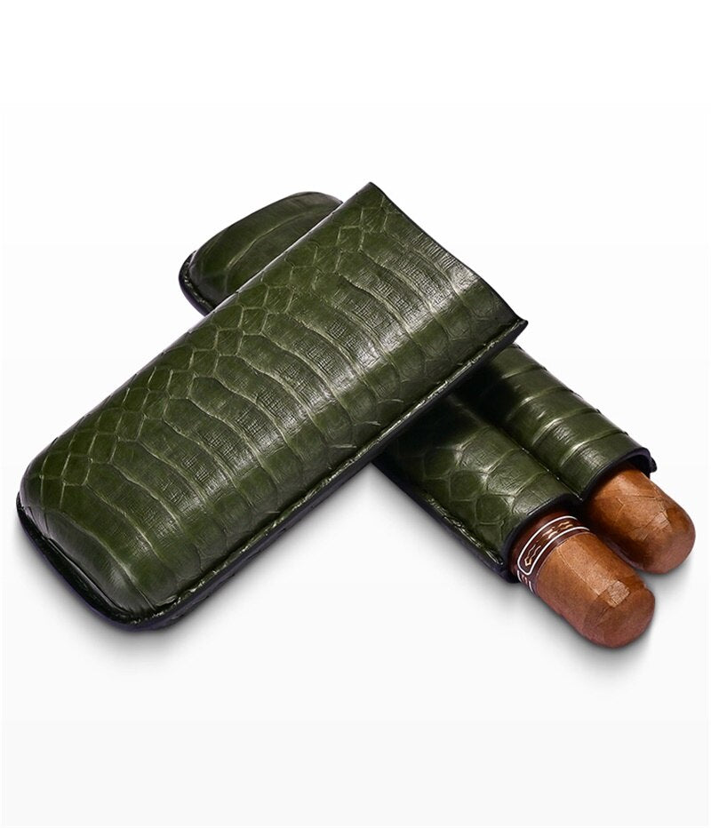 Green Leather Cigar Humidor Case - Optimal Preservation