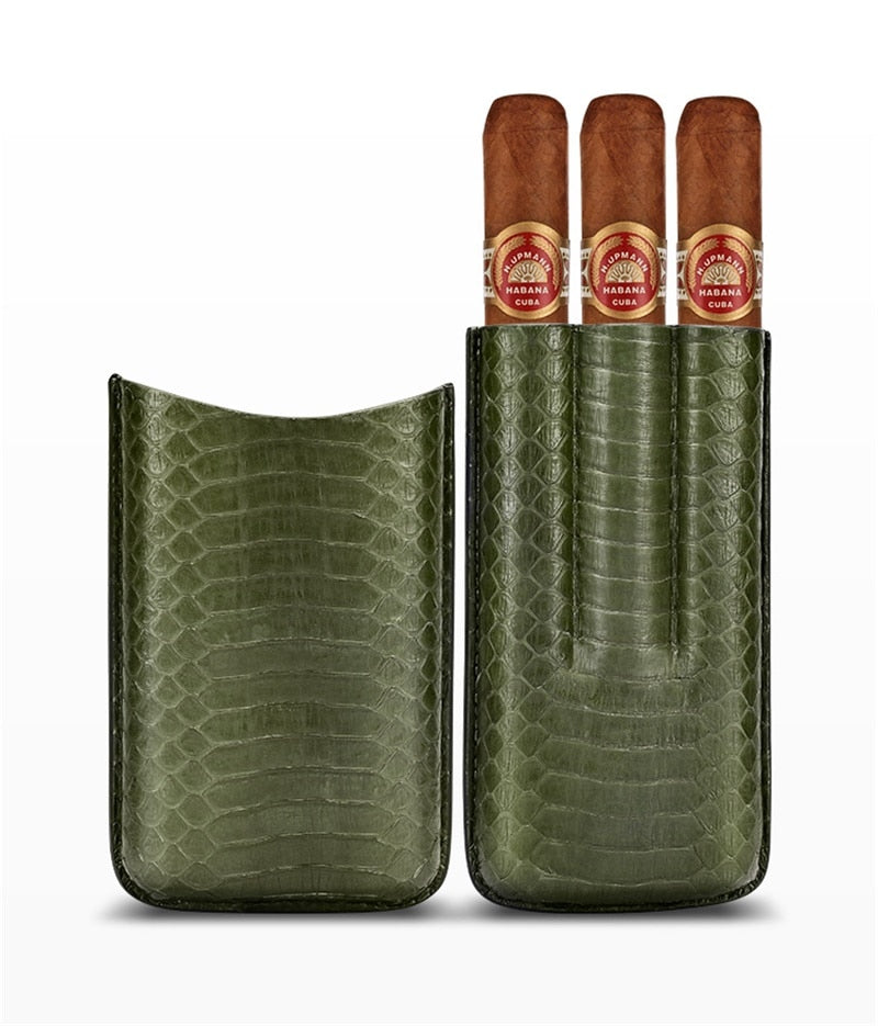 Green Leather Cigar Humidor Case - Optimal Preservation