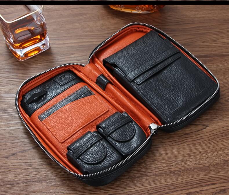 Luxury Travel Cigar Humidor Case with Humidifier