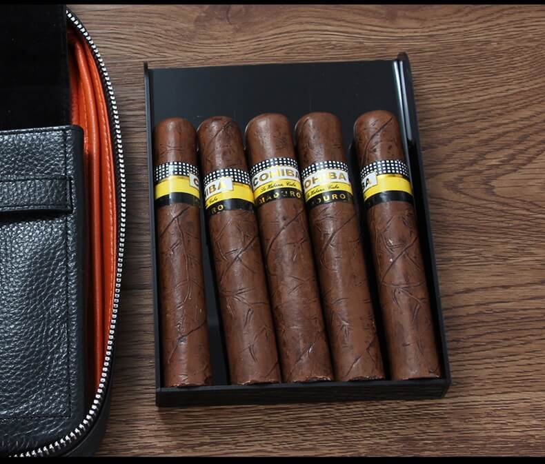 Luxury Travel Cigar Humidor Case with Humidifier