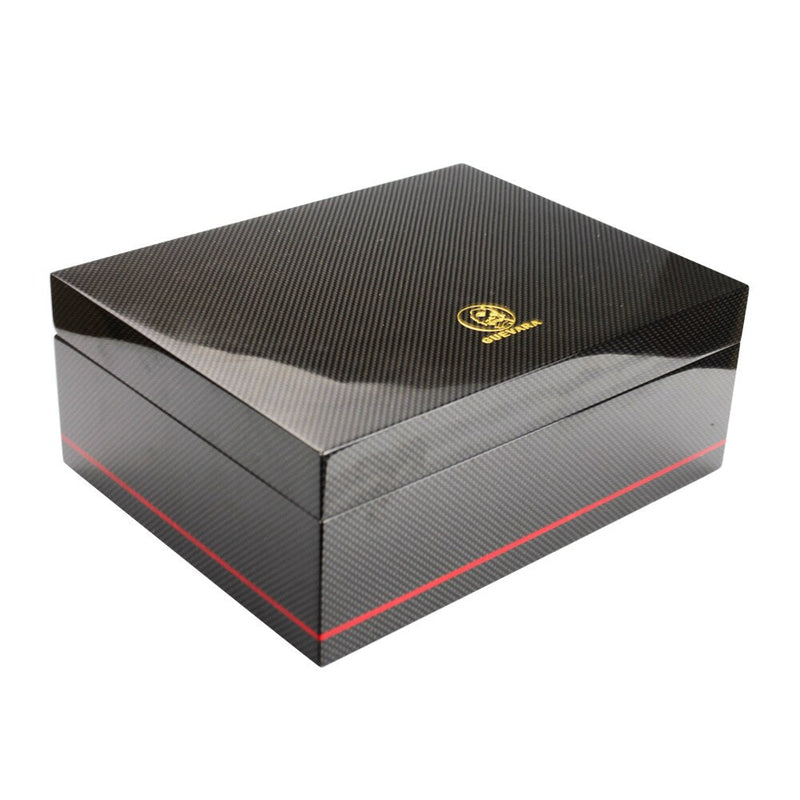 Humidor Guevara Carbone pour 50+ Cigares de Luxe