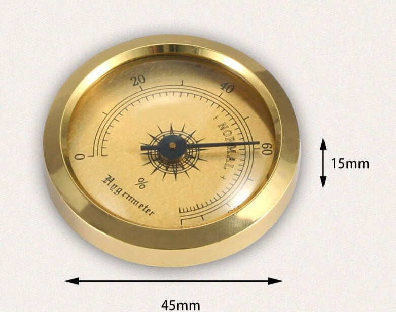 Hygromètre Précis pour Cave à Cigares - Vintage Rond