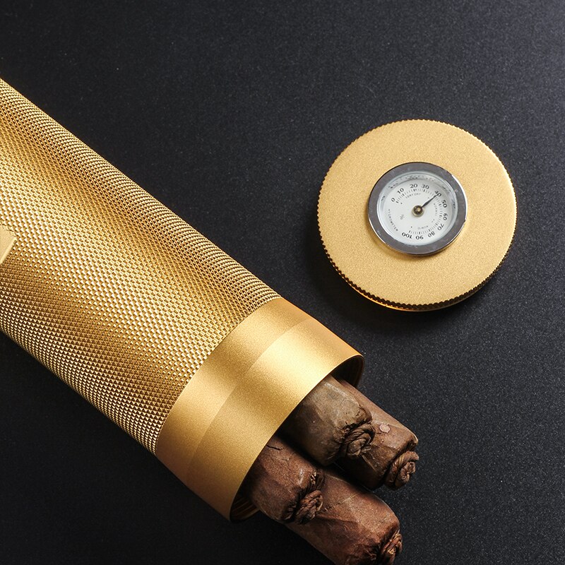 Portable Cigar Humidor with Built-in Hygrometer