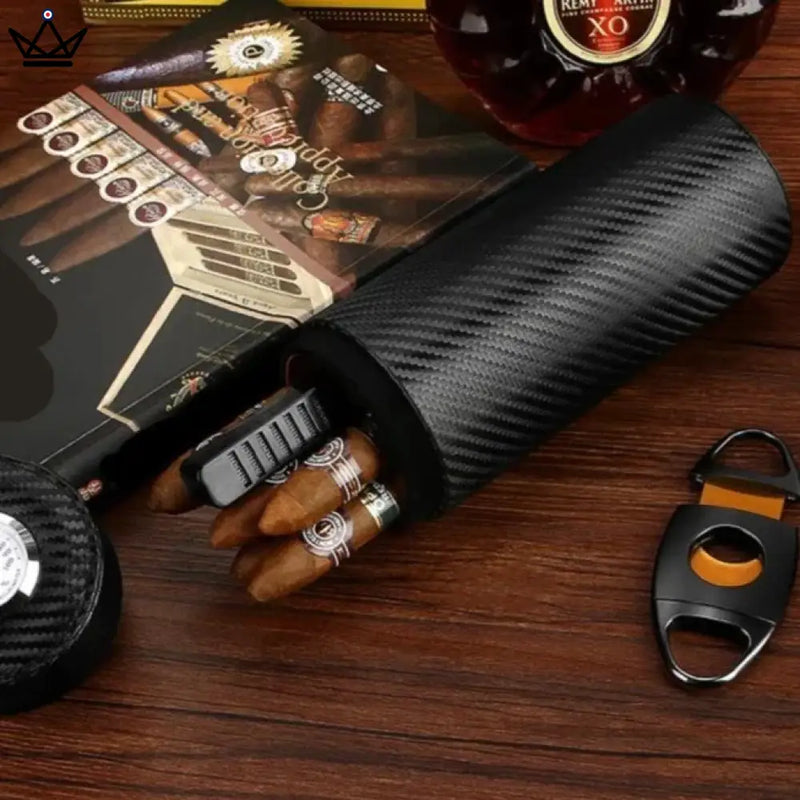 Elegant Carbon Fiber Cigar Humidor Box