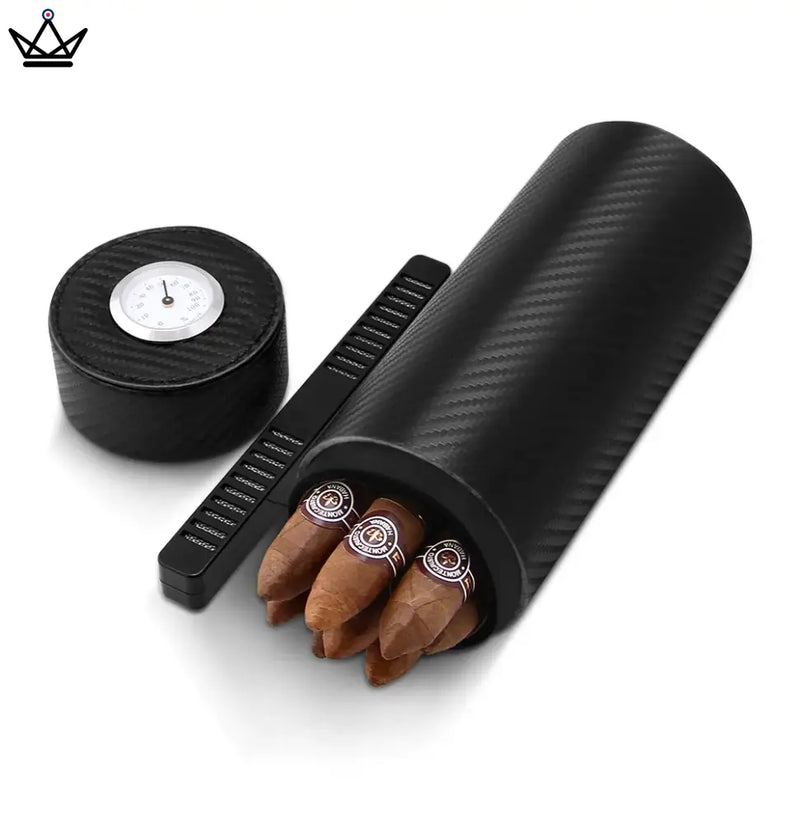 Elegant Carbon Fiber Cigar Humidor Box