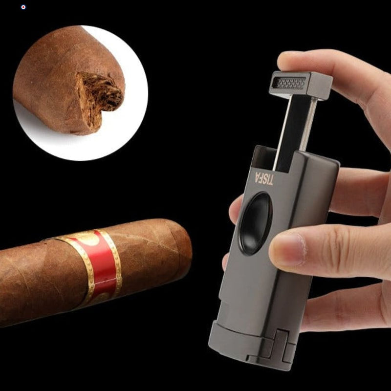 Travel Cigar Humidor Set with Torch Lighter