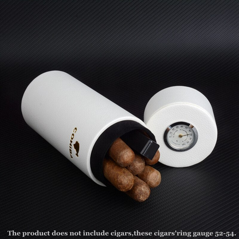 Elegant White Cigar Tube - Premium Quality Humidor