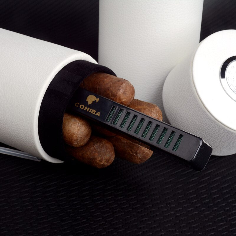 Elegant White Cigar Tube - Premium Quality Humidor