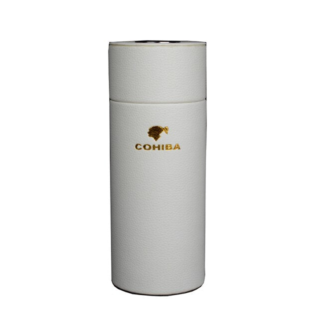 Elegant White Cigar Tube - Premium Quality Humidor