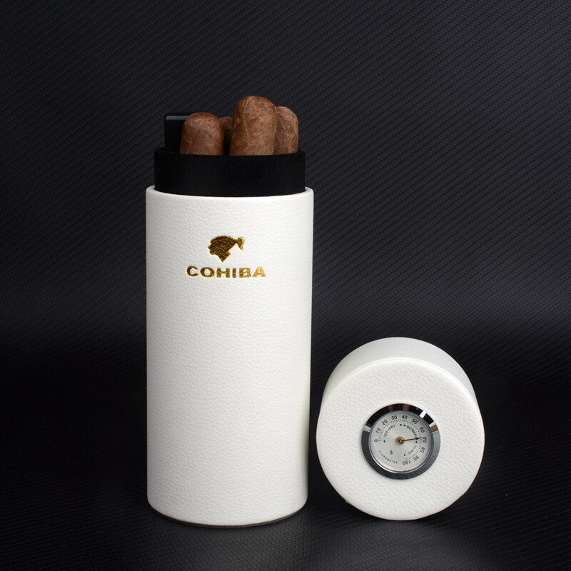 Elegant White Cigar Tube - Premium Quality Humidor