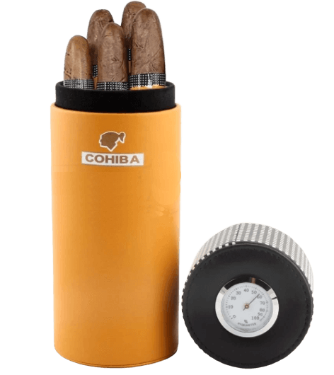 Portable Cedar & Leather Travel Cigar Humidor