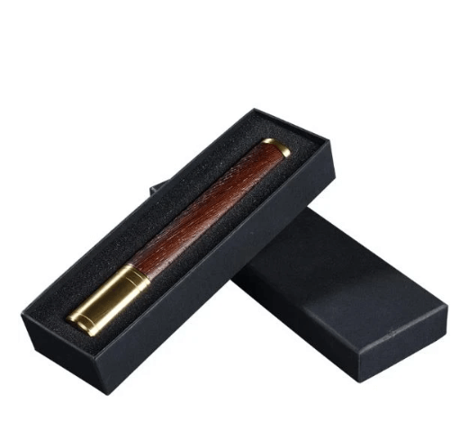 Luxury Gold and Wood Cigar Tube - Premium Humidor